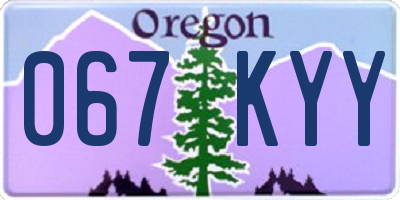 OR license plate 067KYY