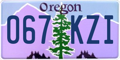 OR license plate 067KZI