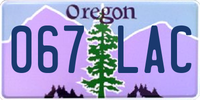OR license plate 067LAC