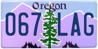 OR license plate 067LAG