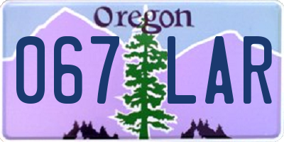 OR license plate 067LAR
