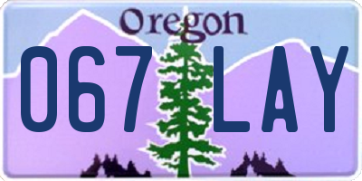 OR license plate 067LAY