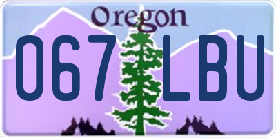 OR license plate 067LBU