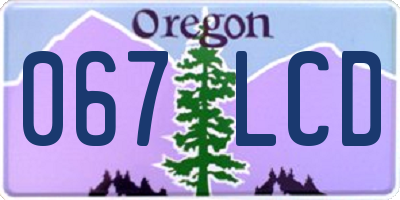 OR license plate 067LCD