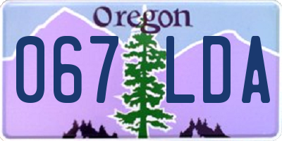 OR license plate 067LDA