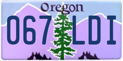 OR license plate 067LDI