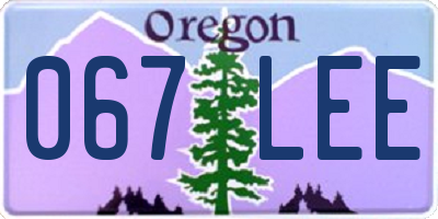 OR license plate 067LEE