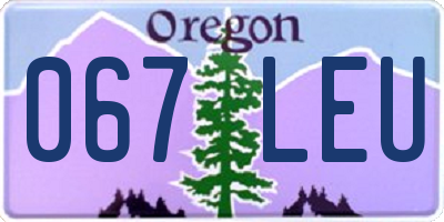 OR license plate 067LEU