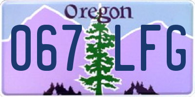 OR license plate 067LFG