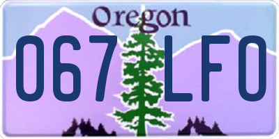 OR license plate 067LFO