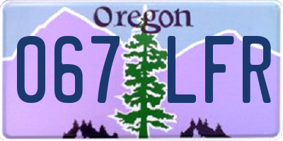 OR license plate 067LFR
