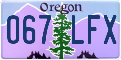 OR license plate 067LFX