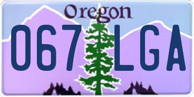 OR license plate 067LGA