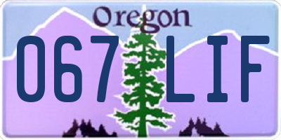 OR license plate 067LIF