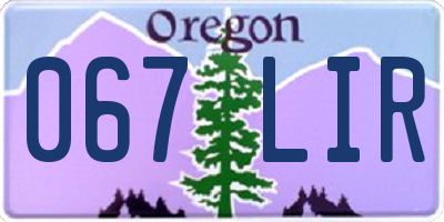 OR license plate 067LIR