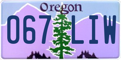 OR license plate 067LIW