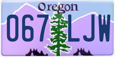 OR license plate 067LJW
