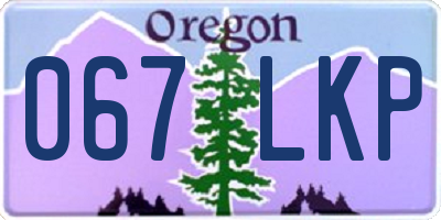 OR license plate 067LKP