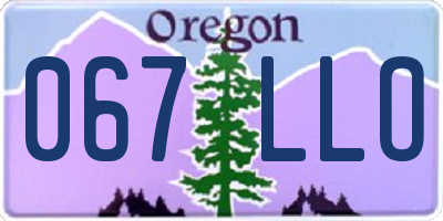 OR license plate 067LLO