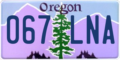 OR license plate 067LNA