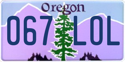 OR license plate 067LOL