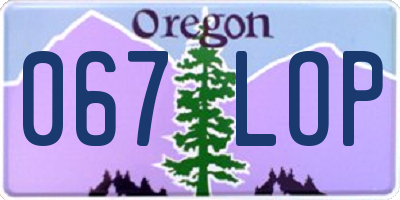 OR license plate 067LOP
