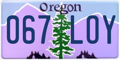 OR license plate 067LOY