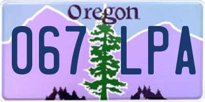 OR license plate 067LPA