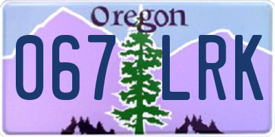 OR license plate 067LRK