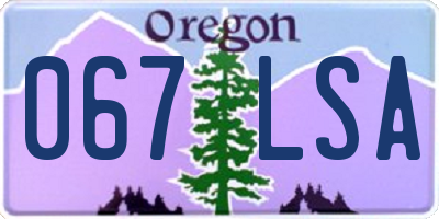 OR license plate 067LSA