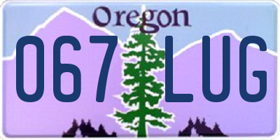 OR license plate 067LUG