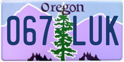 OR license plate 067LUK
