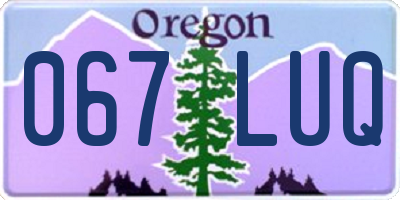 OR license plate 067LUQ