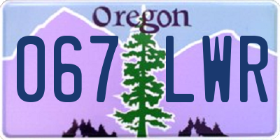 OR license plate 067LWR