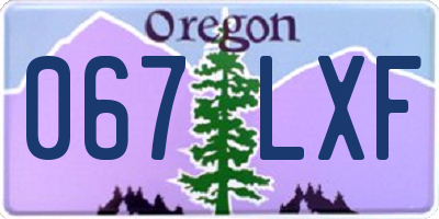 OR license plate 067LXF