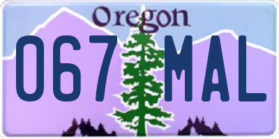 OR license plate 067MAL