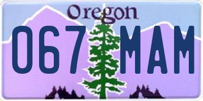 OR license plate 067MAM