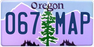 OR license plate 067MAP