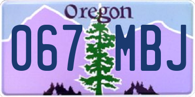 OR license plate 067MBJ