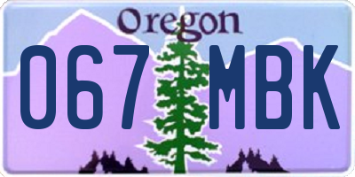 OR license plate 067MBK