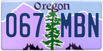 OR license plate 067MBN