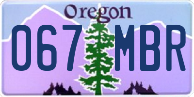 OR license plate 067MBR