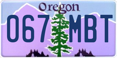 OR license plate 067MBT