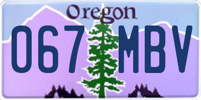 OR license plate 067MBV