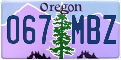 OR license plate 067MBZ