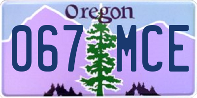 OR license plate 067MCE