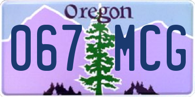 OR license plate 067MCG