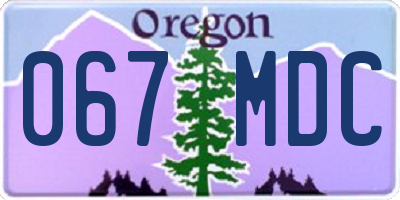 OR license plate 067MDC