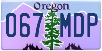 OR license plate 067MDP
