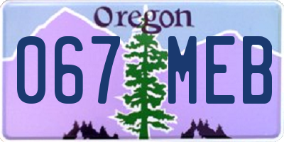 OR license plate 067MEB